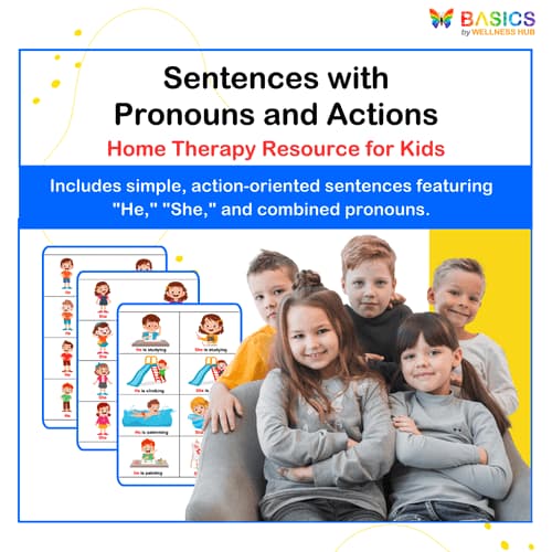 Sentences with Pronouns and Actions Home Therapy Resource for Kids - Free