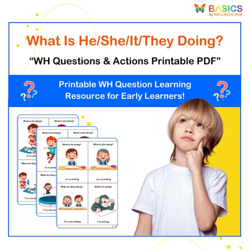 What Is He/She/It/They Doing? WH Questions & Actions Printable – Sentence Building for Kids