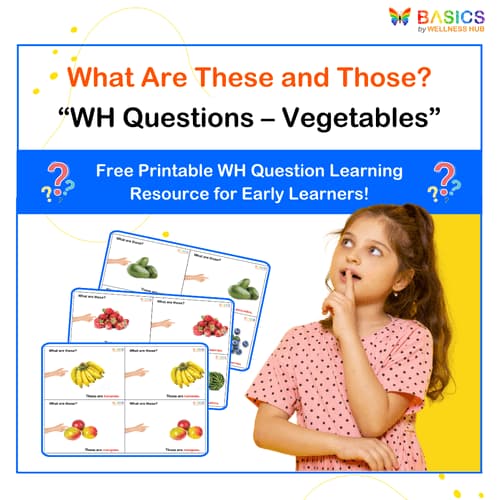 What Are These and Those? WH Questions – Vegetables (Free Printable PDF)