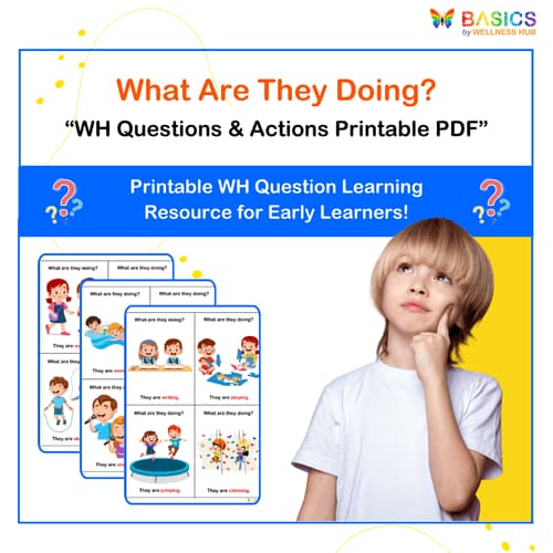 What Are They Doing? WH Questions & Actions Printable – Sentence Building for Kids - Free