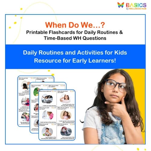 When Questions Flashcards – Daily Routines and Activities for Kids (Printable PDF) - Free