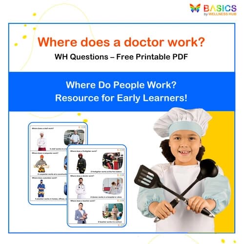 Where Do People Work? WH Questions – Printable Flashcards on Jobs & Places