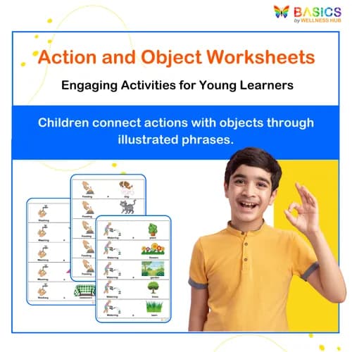 Action + Target Object Worksheet Set – Verb and Object Learning