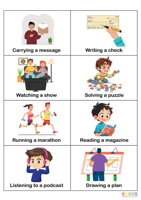 Action Phrases Worksheet: Build Vocabulary with Illustrated Actions-PDF1