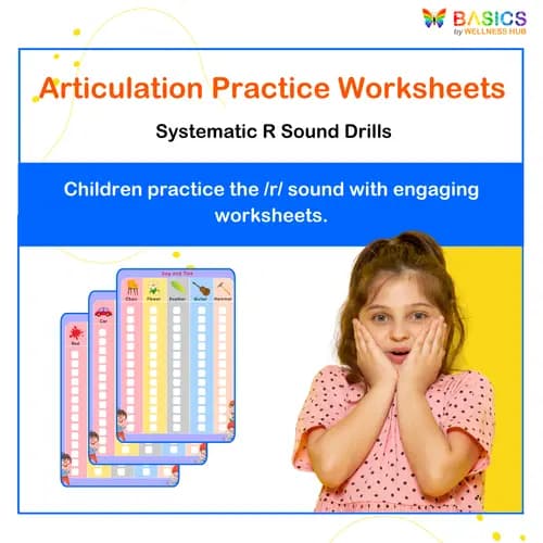 Articulation Drill Worksheets for /r/ Sound – Printable PDF - Free
