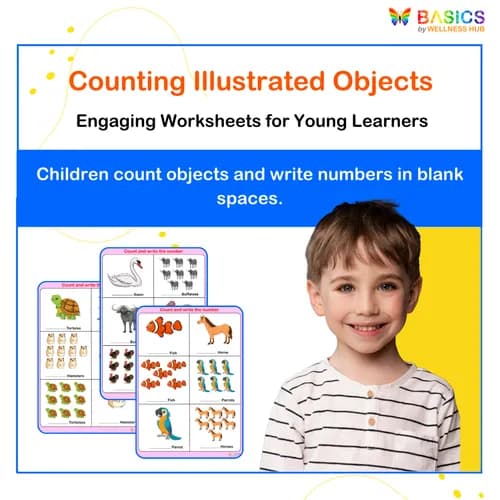 Write the Correct Number of Objects – Counting Worksheets for Kids