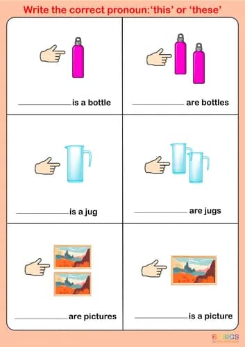This and These Writing Practice: Printable PDF for Kids-PDF1