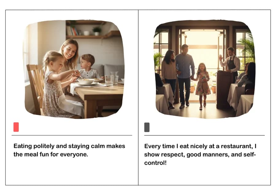 Eating at a Restaurant Social Story – Printable PDF for Kids-PDF1