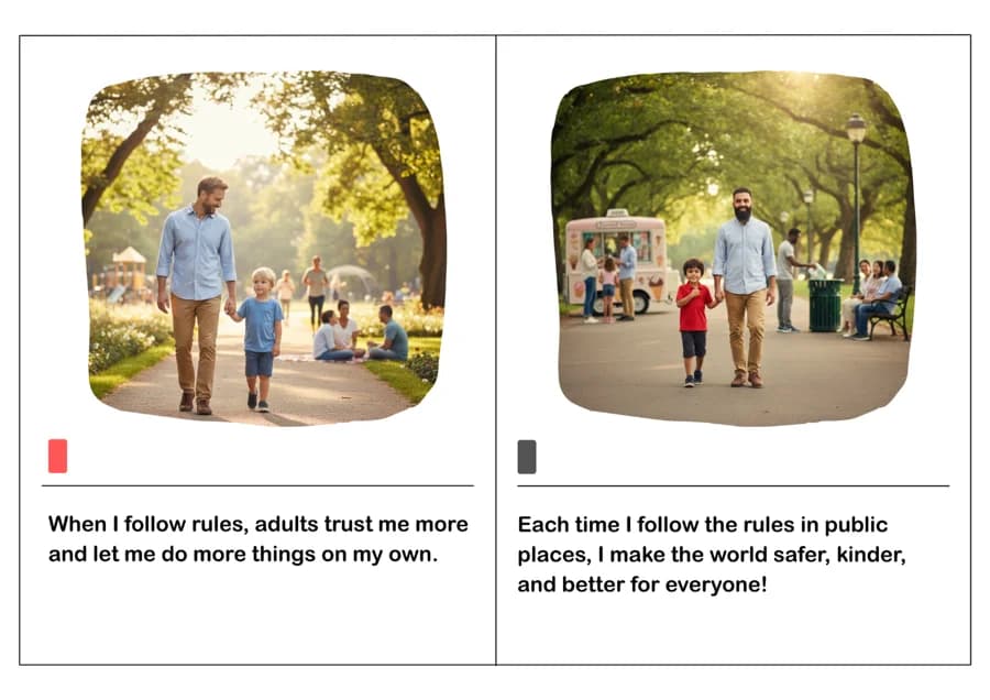 Following Rules in Public Places Social Story – Printable PDF for Kids-PDF1