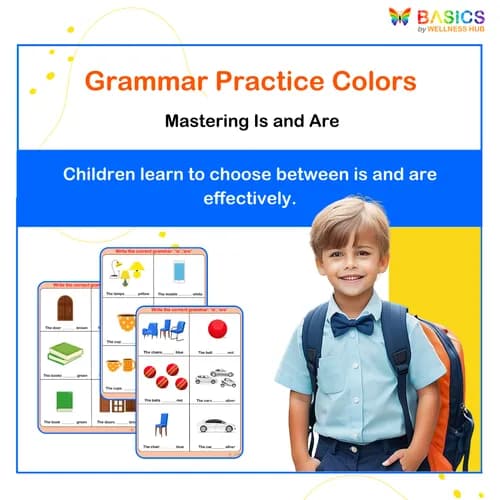 Write the Correct Grammar – Colors (Is/Are) for Kids