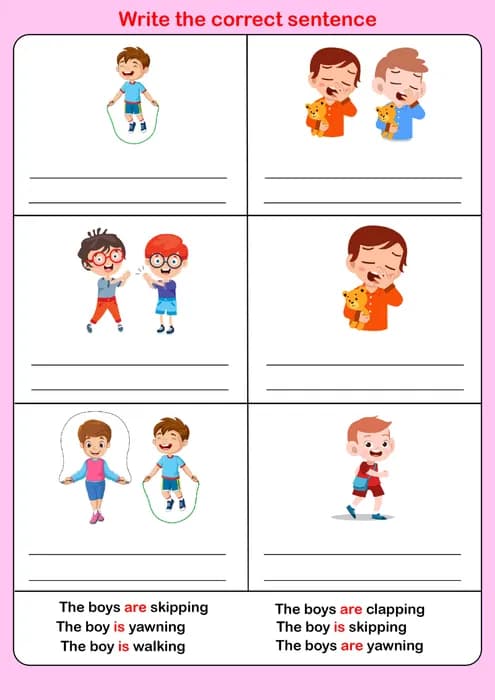 Write the Correct Grammar – Boy/Boys: Sentence Practice for Kids-PDF1