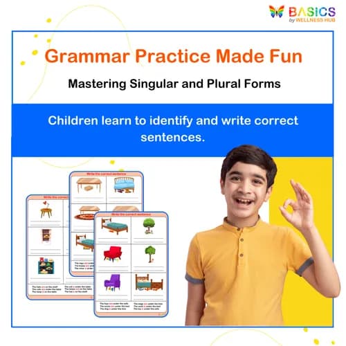 Write the Correct Grammar – Singular & Plural Sentences for Kids