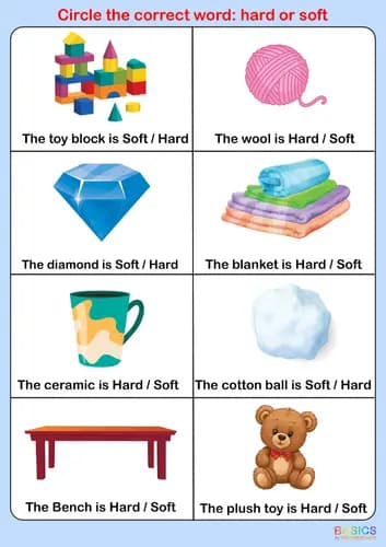 Hard and Soft Objects Worksheets – Printable PDF for Kids-PDF1