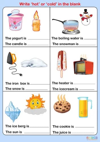 Hot and Cold Objects Activity: Printable PDF for Kids-PDF1
