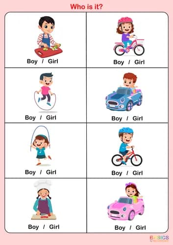 Boys and Girls Identification Activity: Printable PDF for Kids-PDF1