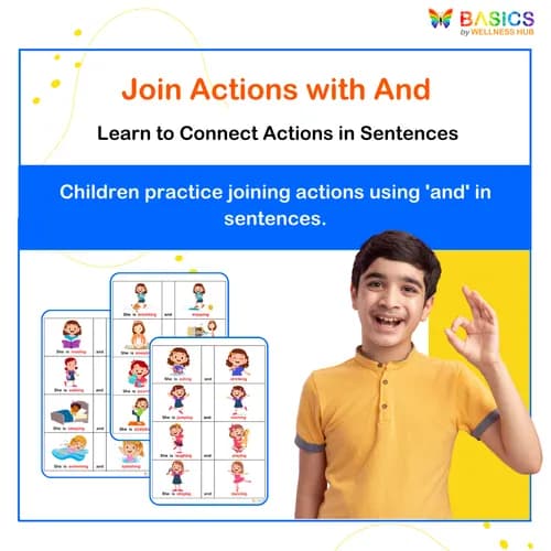 Conjunctions: She is - Join Actions with 'And' Printable PDF for Kids - Free