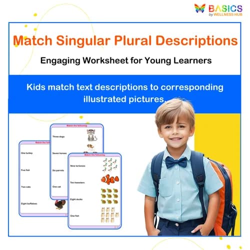 Match the Singular/Plural Descriptions to Pictures – Worksheet Set - Free