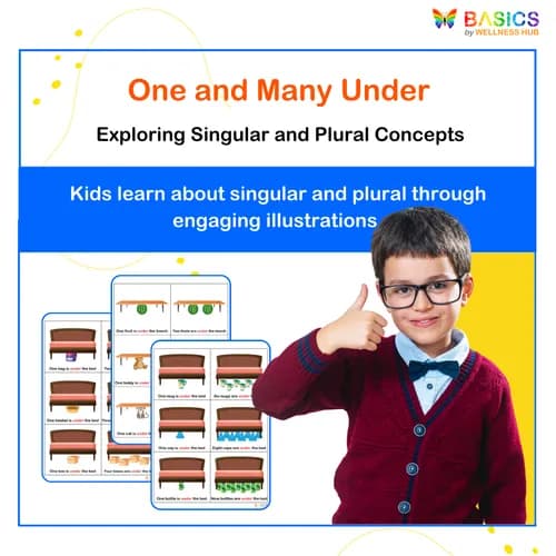 ON & UNDER: One and Many – Prepositions with Illustrated Examples - Free