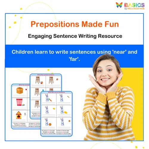 Writing Sentences with Prepositions: Near and Far – Printable PDF