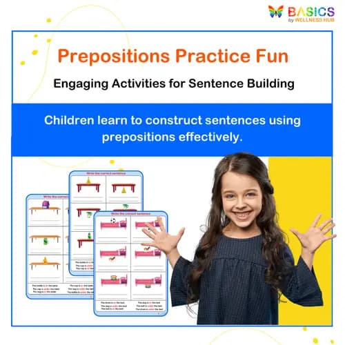 On and Under Prepositions Activity: Sentence Building for Kids - Free
