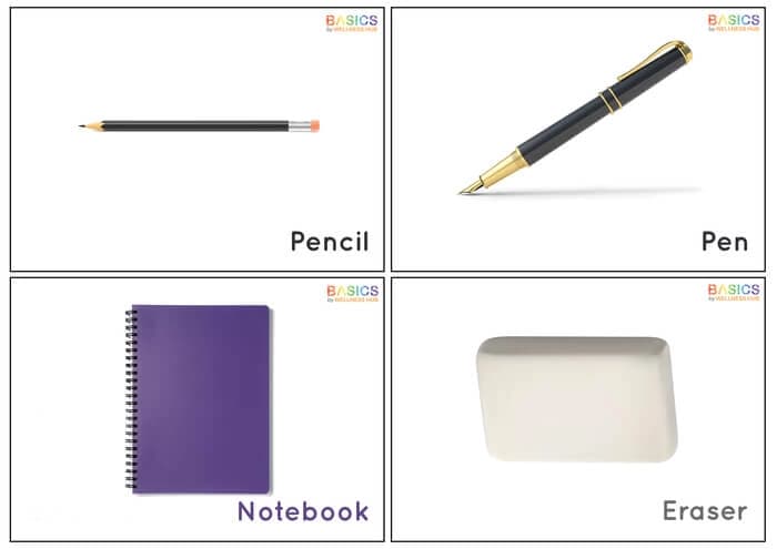 School Essentials Flashcards for Kids – Printable PDF-PDF1