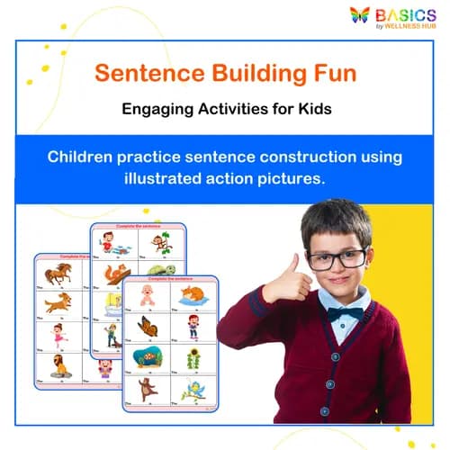 Sentence Completion Activities: Subject and Action for Kids