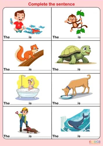 Sentence Completion Activities: Subject and Action for Kids-PDF1