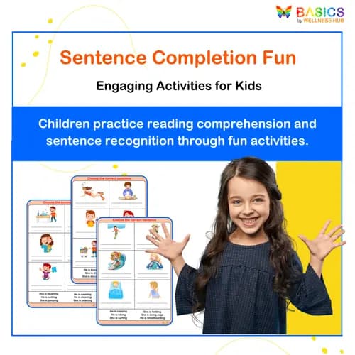 Sentence Completion Activities: Illustrated PDF for Kids