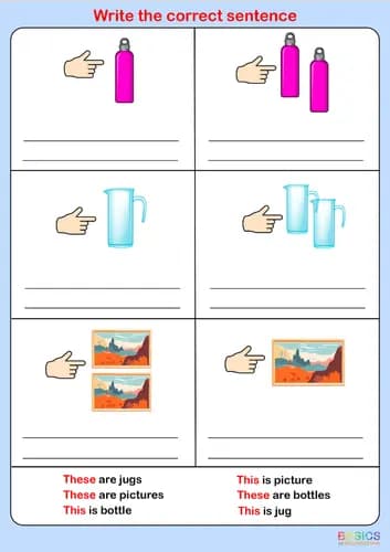 This and These Sentence Builder: Printable PDF for Kids-PDF1