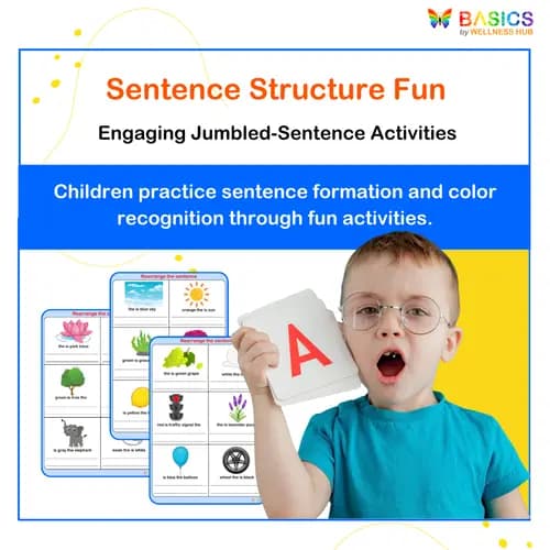 Jumbled Sentences with Colorful Objects – Sentence Formation Practice