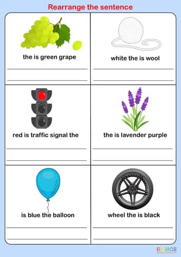 Jumbled Sentences with Colorful Objects – Sentence Formation Practice-PDF1