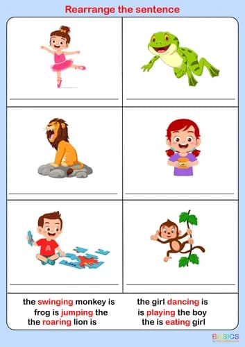 Sentence Rearrangement Activities: Picture-Based Sentence Structure Practice-PDF1