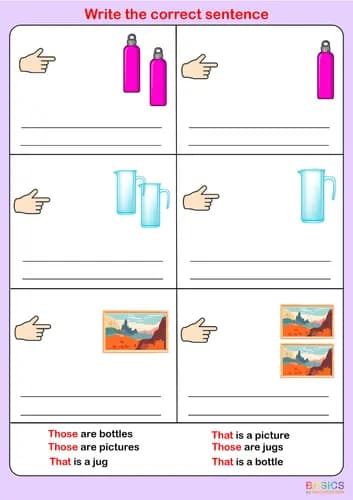 Using That and Those: Sentence Writing Activity for Kids-PDF1