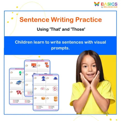 Using That and Those: Sentence Writing Activity for Kids - Free