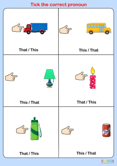This & That – Tick the Correct Pronoun Activity for Kids-PDF1