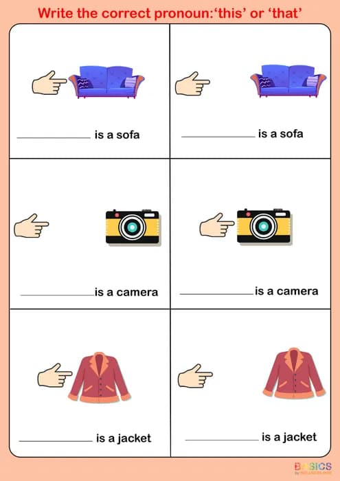 THIS & THAT – Write the Correct Word: This or That-PDF1