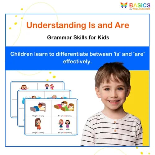 IS / ARE – With Girl/s Actions: Printable PDF for Grammar Learning - Free