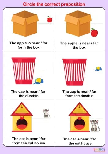 Near and Far Preposition Practice: Printable PDF for Kids-PDF1
