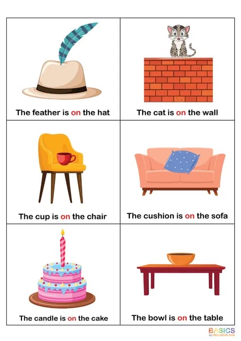 On Concept Flashcards: Understanding 'On' with Illustrated Examples-PDF1