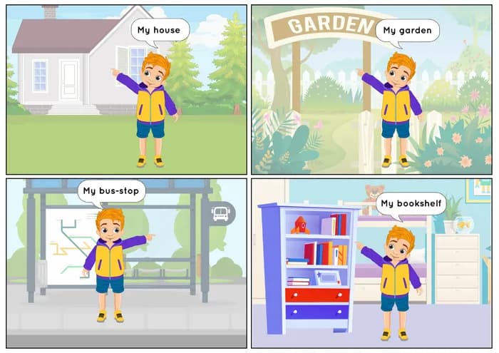 CAUCASIAN BOY: Learn “My” with Everyday Objects – Printable PDF-PDF1