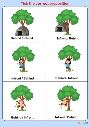 In Front and Behind Prepositions Activity: Printable PDF for Kids-PDF1