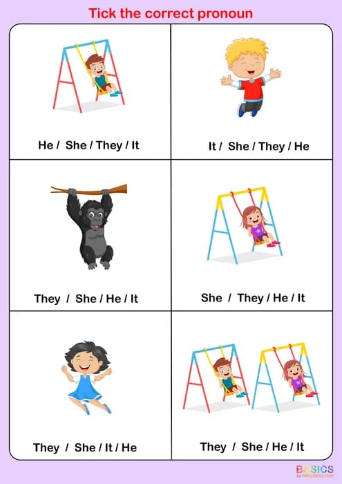 HE, SHE, THEY, IT – Tick the Correct Word: Pronoun Practice for Kids-PDF1