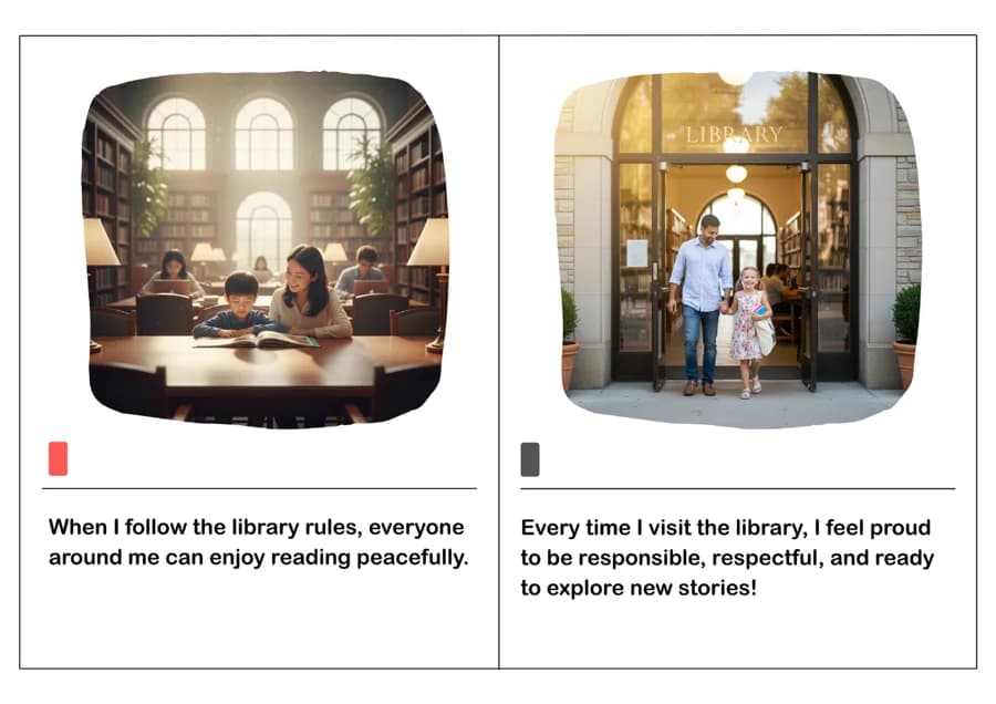 Visiting a Library Social Story – Printable PDF for Kids-PDF1