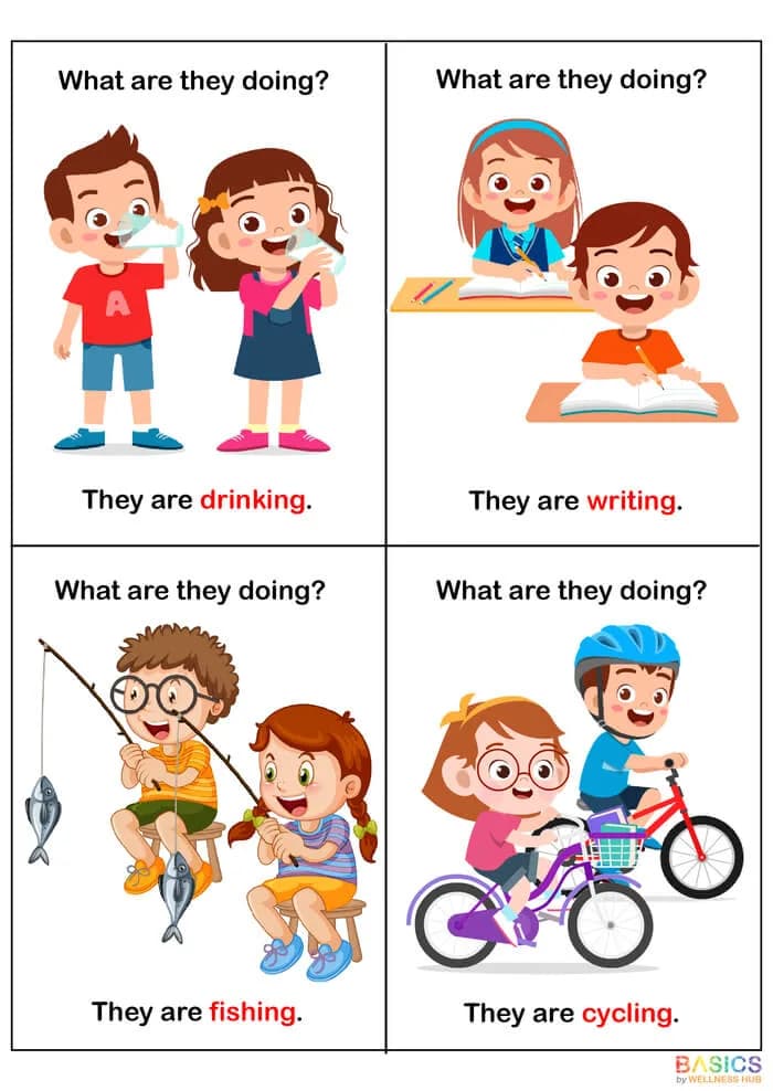 What Are They Doing? WH Questions & Actions Printable – Sentence Building for Kids-PDF1