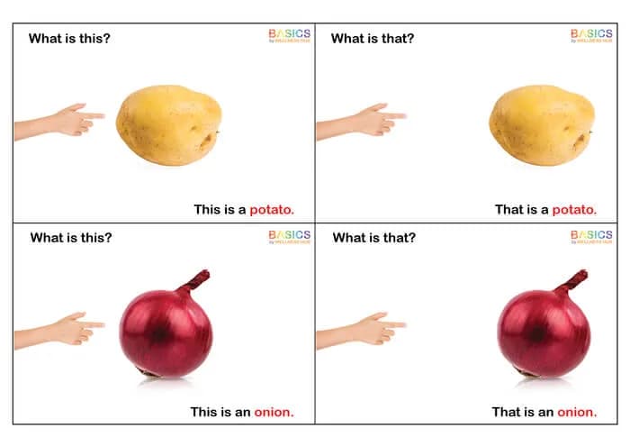 What is This and What is That? - Free Vegetables Learning PDF for Kids WH-PDF1