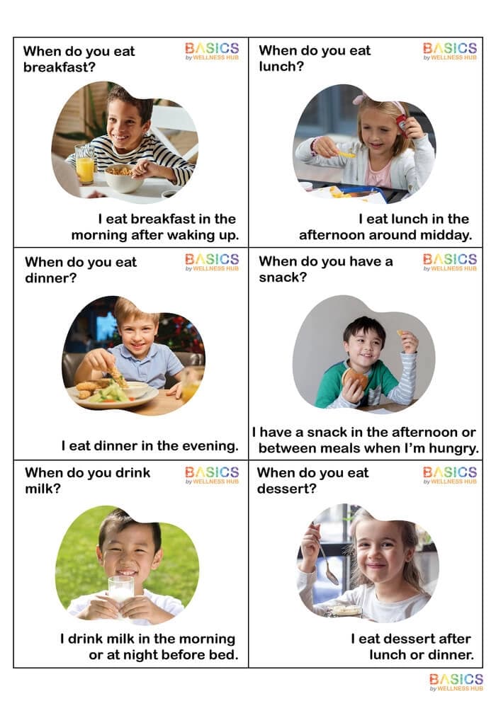 When Questions Flashcards – Food and Meals for Kids (Free Printable PDF)-PDF1
