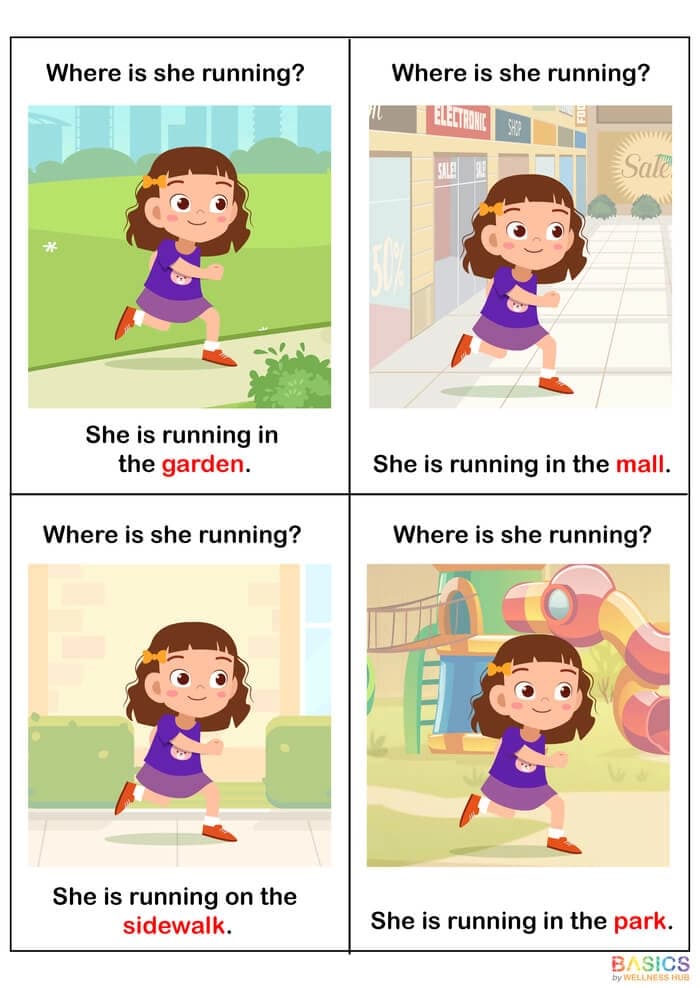 Where Is She? WH Questions with Illustrations – Printable PDF-PDF1