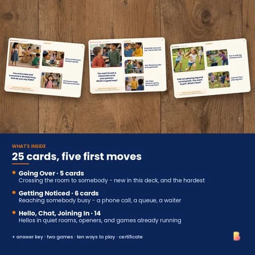 Hello or Wait? Choosing the Moment — 25 Printable Social Scenario Cards for Reading Busy or Free – page 2 preview
