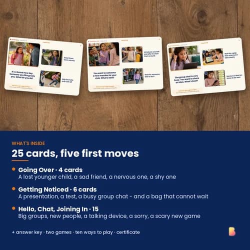 Hello or Wait? Confident Beginnings — 25 Printable Social Scenario Cards for Big Groups and New People – page 2 preview