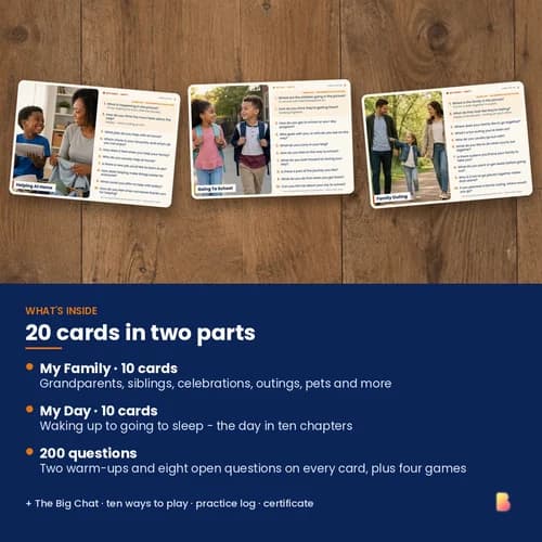 Home & Every Day Conversation Cards — 20 Printable Picture Cards and 200 Questions about Family and Daily Routine – page 2 preview